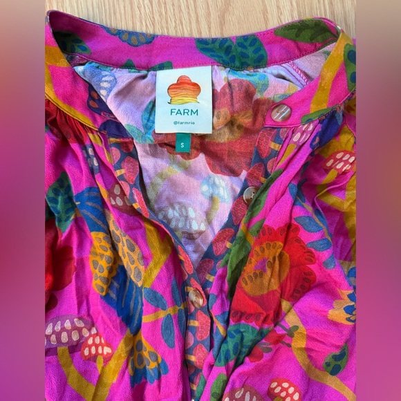 Farm Rio Sweet Forest Pink Mini Dress Size Small NWOT - Picture 7 of 7